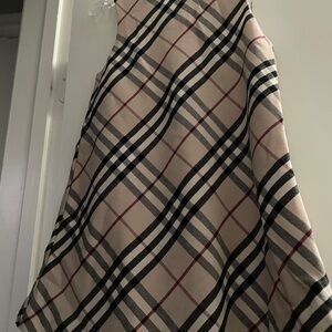Burberry Beige Plaid Kids Dress with Black and Red Check